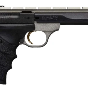 Browning 051564490 Buck Mark Contour 22 LR 10+1 5.50" Contoured Barrel, Matte Black Optic Ready/Serrated Steel Slide, Gray Anodized Aluminum Frame, Black Ultragrip RX Grips