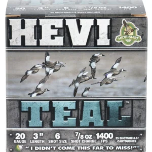 HEVI-Shot HS62006 HEVI-Teal  20Gauge 3" 7/8oz 6Shot 25 Per Box/10 Case