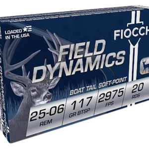 Fiocchi 2506B Field Dynamics  25-06Rem 117gr Pointed Soft Point 20 Per Box/10 Case