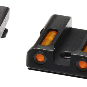 HiViz GLN425 LiteWave H3 Sight Set for Glock Green Tritium White Outline Front Sight-Orange Fiber Optic Rear Sight