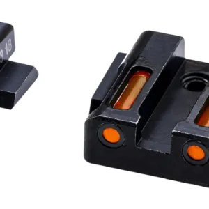 HiViz MPSN621 LiteWave H3 Sight Set for S&W Shield Green Tritium Orange Outline Front Sight-Orange Fiber Optic Rear Sight