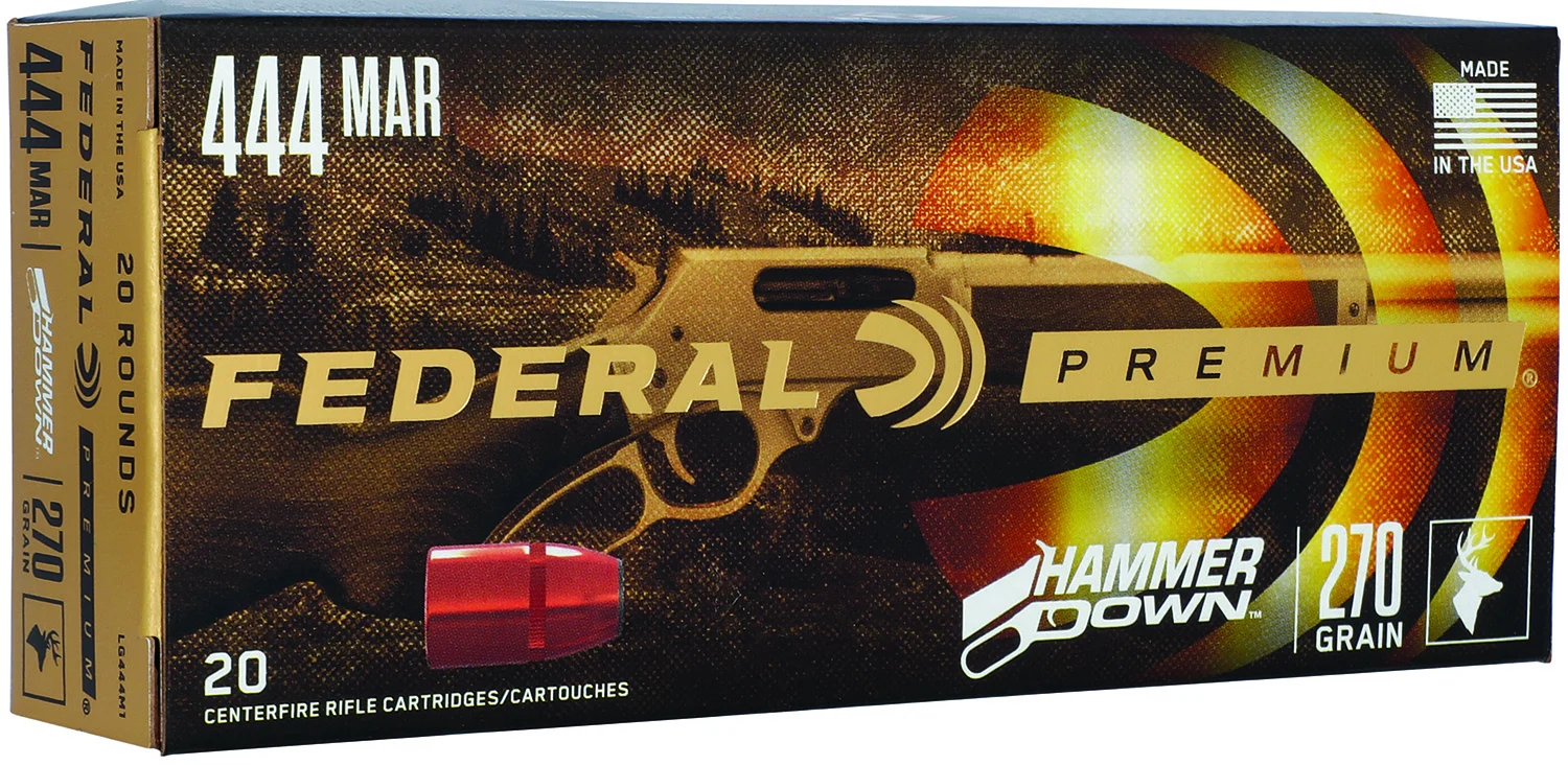 Federal LG444M1 Premium HammerDown 444Marlin 270gr Bonded Hollow Point 20 Per Box/10 Case