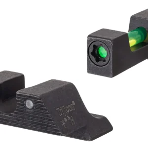 Trijicon 601106 DI Night Sight Set Green Tritium/Fiber Optic/Black Outline Front, Green Tritium Rear, Black Frame, Fits Glock 42/43/43X/48 Excludes MOS