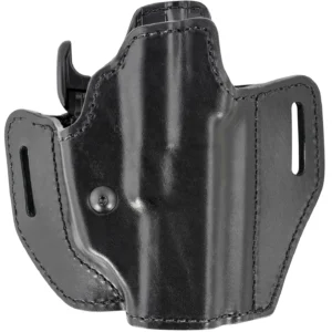 Bianchi 58351 Allusion Assent Pro-Fit OWB Size 13 Black Leather Belt Slide Compatible w/Springfield XDS/Ruger American Pistol/Glock 17/22 Belt Up to 1.50" Wide Right Hand