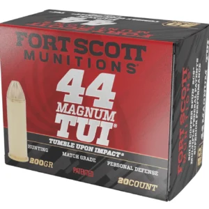 Fort Scott Munitions 44MAG200SCV Tumble Upon Impact (TUI)  44RemMag 200gr Solid Copper Spun 20 Per Box/25 Case