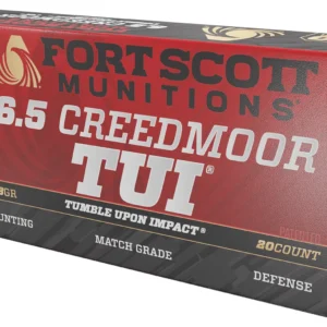 Fort Scott Munitions 65CM123SCV11 Tumble Upon Impact (TUI) Rifle 6.5Creedmoor 123gr Solid Copper Spun 20 Per Box/10 Case