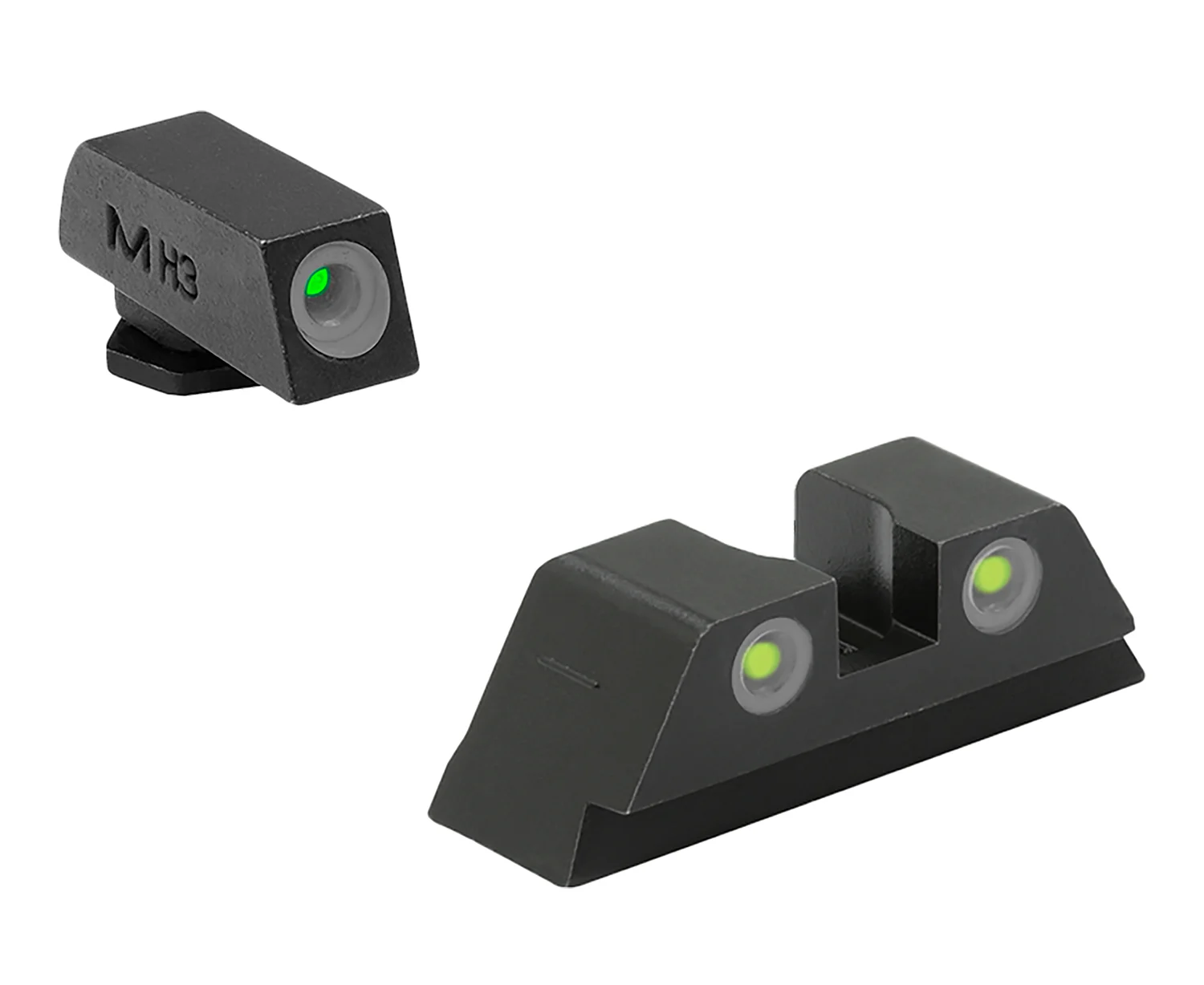 Meprolight USA 102223201 Tru-Dot Green Tritium White Outline Front Sight-Yellow Tritium White Outline Rear Sight Glock 10 MM/.45ACP