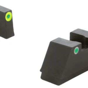 AmeriGlo GL333 Optic Compatible Sight Set for Glock  XL Tall Green Tritium LumiGreen Outline Front Sight-Green Tritium White Outline Rear Sight