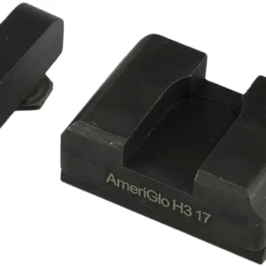 AmeriGlo GL611 Optic Compatible Sight Set for Glock  XL Tall Green Tritium LumiGreen Outline Front Sight-Black Rear Sight