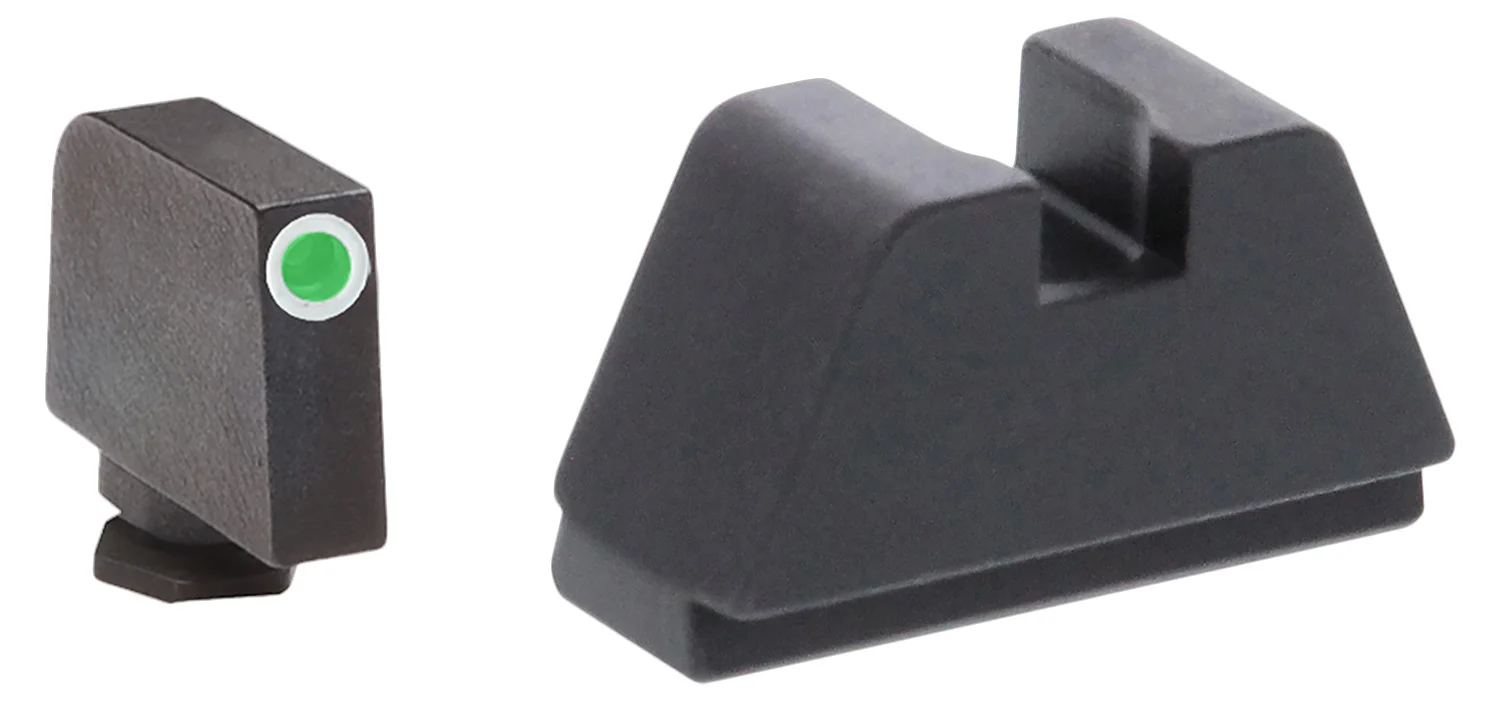 AmeriGlo GL481 Optic Compatible Sight Set for Glock 2XL Tall Green Tritium White Outline Front Sight-Black Rear Sight