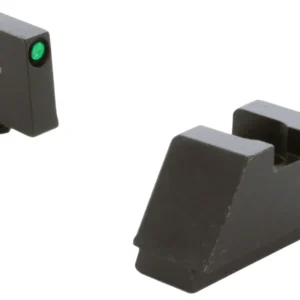 AmeriGlo GL810 Optic Compatible Sight Set for Glock  2XL Tall Green Tritium Black Outline Front Sight-Black Rear Sight