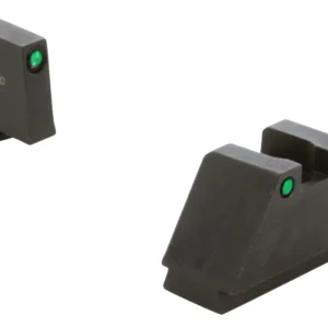 AmeriGlo GL815 Optic Compatible Sight Set for Glock  3XL Tall Green Tritium Black Outline Front Sight-Green Tritium Black Outline Rear Sight