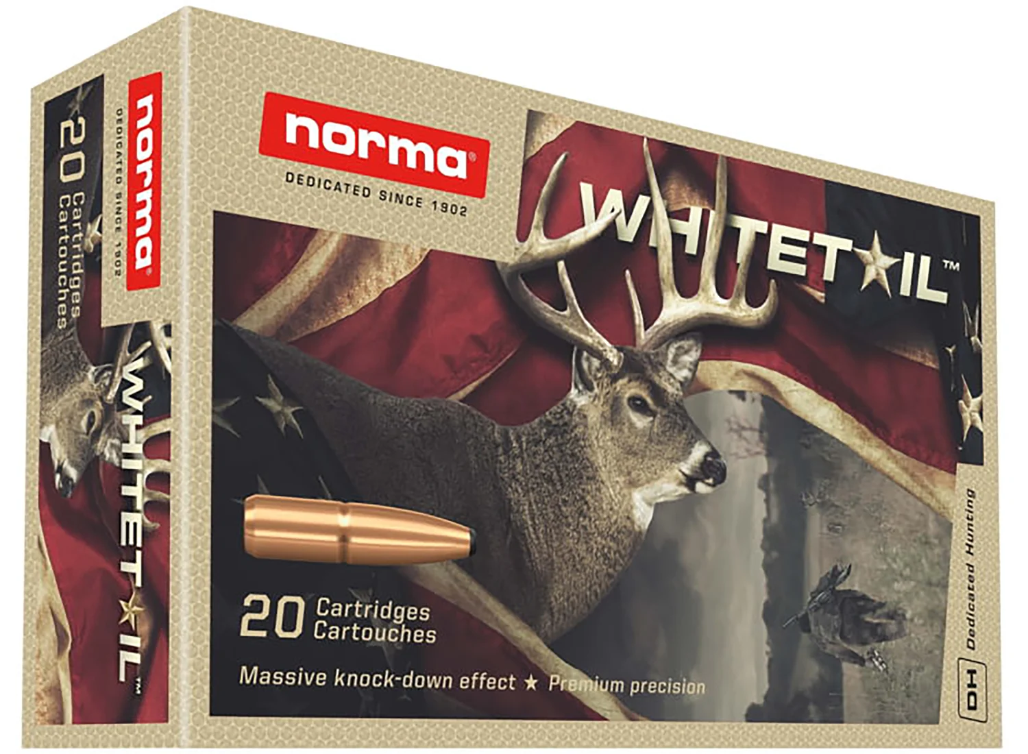 Norma Ammunition 20171502 Dedicated Hunting Whitetail 7mm-08Rem 150gr Pointed Soft Point 20 Per Box/10 Case