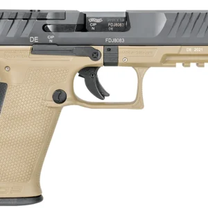Walther Arms 2858380 PDP  9mm Luger 18+1 4.50" Black Polygonal Rifled Barrel, Black Optic Ready/Serrated Slide, Tan Polymer Frame w/Picatinny Rail, Black Performance Duty Texture Grips, Ambidextrous