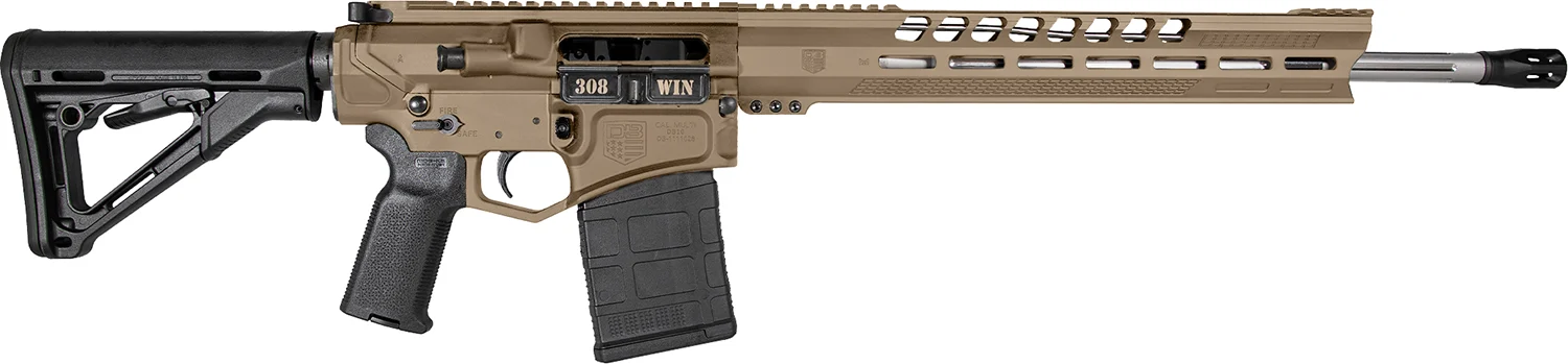 Diamondback DB1032C061 DB10 308 Win 18" 20+1 Flat Dark Earth Adjustable Magpul CTR Stock Black Magpul MOE K2 Grip with Black Gold Lower 15" M-Lok