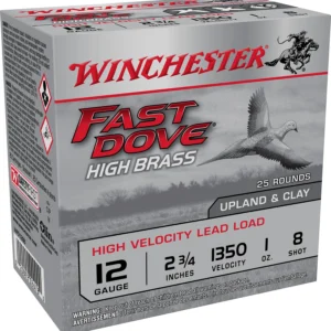 Winchester Ammo WFD128B Fast Dove & Clay High Brass 12Gauge 2.75" 1oz 8Shot 25 Per Box/10 Case