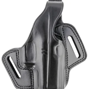 Galco FL800RB Fletch  OWB Black Leather Belt Slide Compatible w/Glock 43/43X, Springfield  Hellcat Belt Up to 1.75" Wide Right Hand