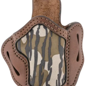 1791 Gunleather MOBH24SBRWR BH2.4S Optic Ready OWB Size 2.4S Brown/Mossy Oak Leather Belt Slide Fits FN 509/H&K VP9SK Right Hand