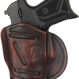 1791 Gunleather 4WH4VTGR 4-Way IWB/OWB 04 Vintage Leather Belt Clip Compatible w/Springfield XDS/Springfield XD/Glock 26/S&W M&P Shield Plus