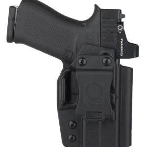 1791 Gunleather TACIWBG43XMOSBLKL Tactical Kydex IWB Black Kydex Belt Clip Compatible w/Glock 43/43X/43X MOS/48 Left Hand
