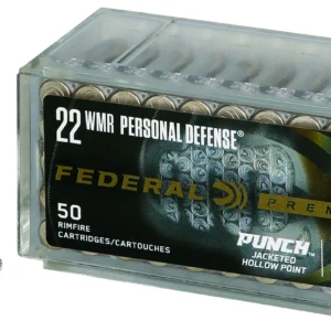 Federal PD22WMR1 Premium Personal Defense Punch 22WMR 45gr Jacketed Hollow Point 50 Per Box/60 Case