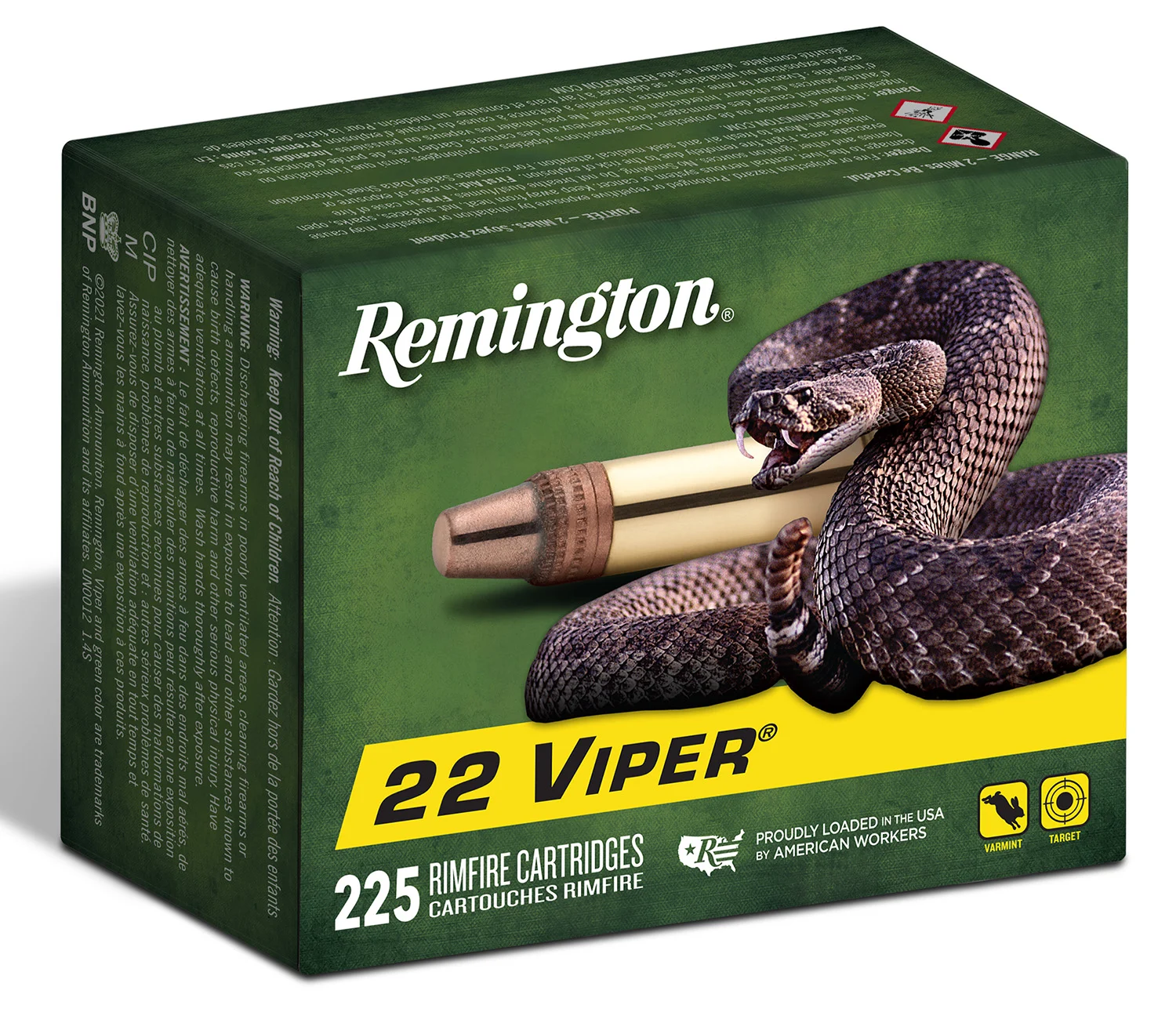 Remington Ammunition 21239 Viper 22LR 36gr Truncated Cone Solid 225 Per Box/10 Case