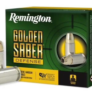 Remington Ammunition 27607 Golden Saber Defense 40S&W 165gr Brass Jacketed Hollow Point 20 Per Box/25 Case