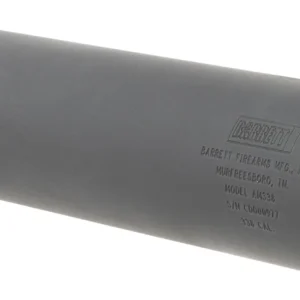 Barrett 18415 AM 338 made of Black Titanium with 1.90" Diameter, 10.30" OAL & 5/8"-24 tpi Thread Pattern for 338 Cal or Lower Includes Barrett Muzzle Brake Adaptor