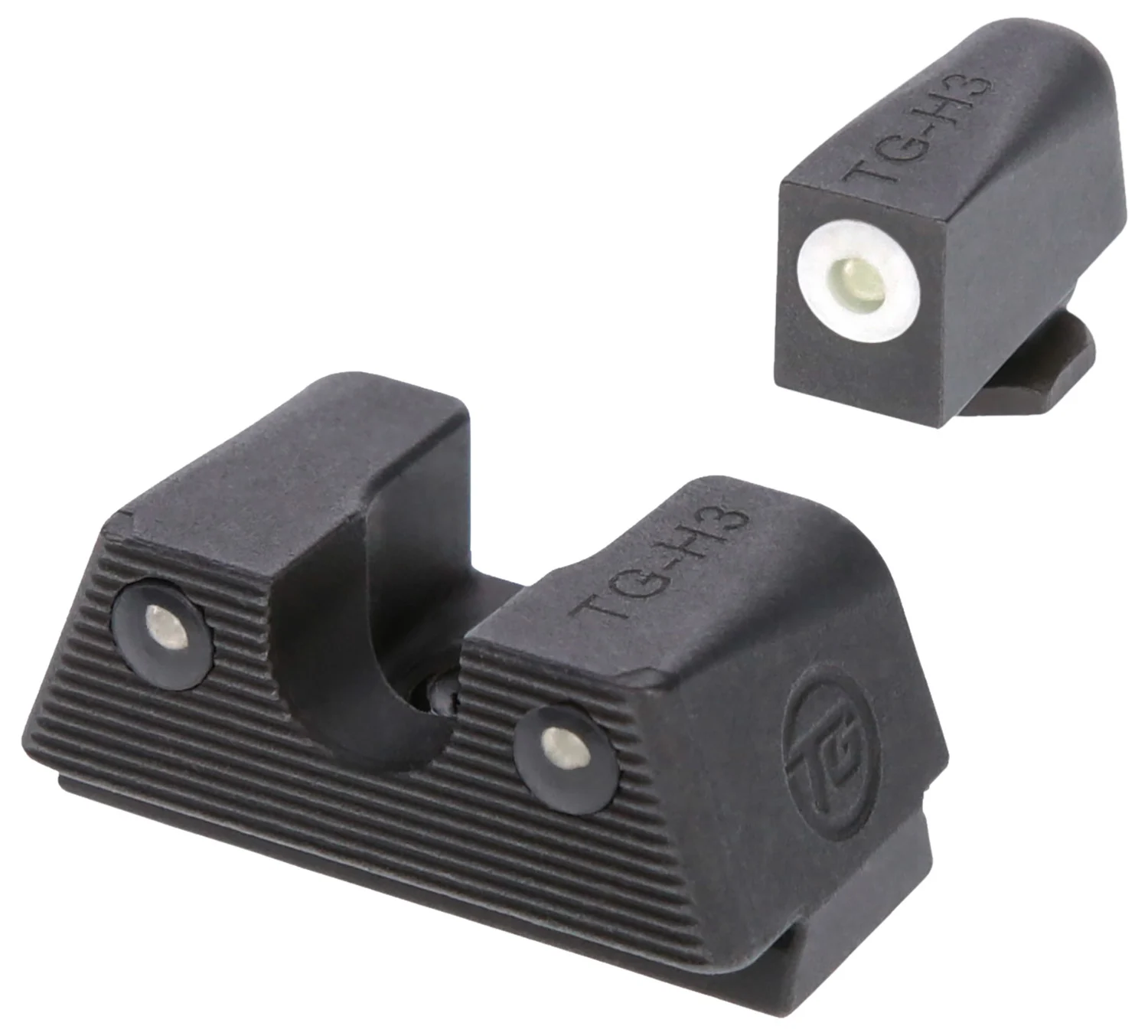 TruGlo TGTG231G1XA Tritium X White Outline Tritium Front/Green Tritium Rear/Black Nitride Fortress Frame, Compatible w/Glock 42/43/43X/48 Except MOS, Front Post/Rear Dovetail Mount