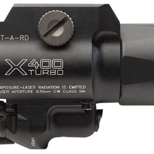 SureFire X400TARD X400T-A-RD Turbo Black Anodized 650 Lumens White LED/Red Laser