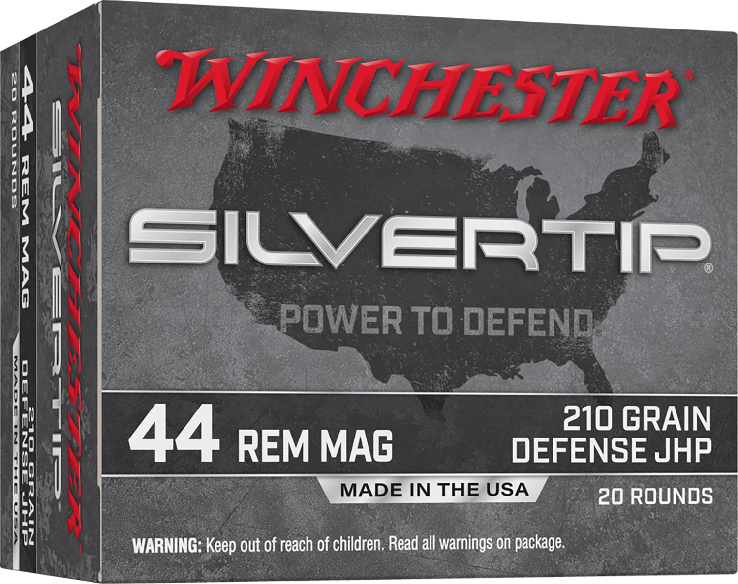 Winchester Ammo W44MST Silvertip 44RemMag 210gr Jacketed Hollow Point 20 Per Box/10 Case