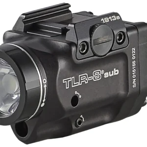 Streamlight 69418 TLR-8 Sub Gun Light with Red Laser  Black Anodized 500 Lumens White LED 1913 Short Railed Pistol