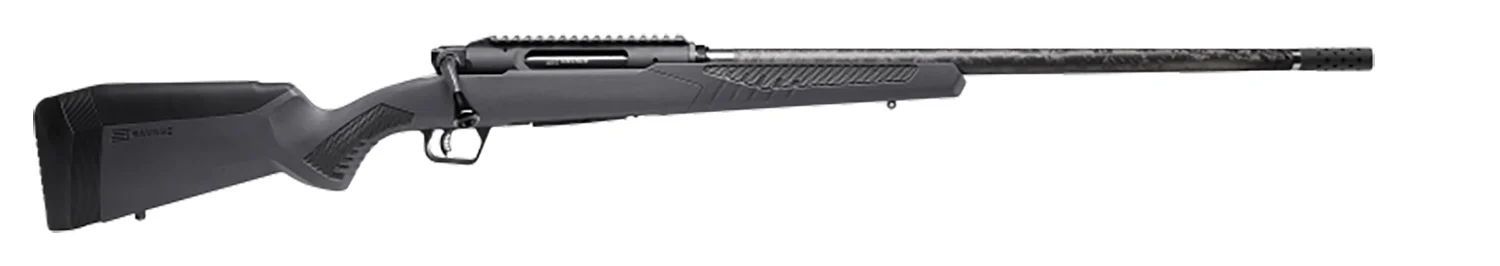 Savage Arms 57902 Impulse Mountain Hunter 300 Win Mag 3+1 24" Carbon Fiber Threaded Barrel, Black Aluminum Receiver w/Picatinny Rail, Gray AccuStock Synthetic Stock, Ambidextrous