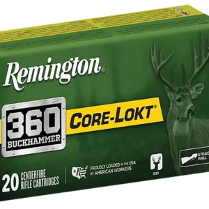 Remington Ammunition R27742 Core-Lokt  360Buckhammer 180gr Soft Point Core Lokt 20 Per Box/10 Case
