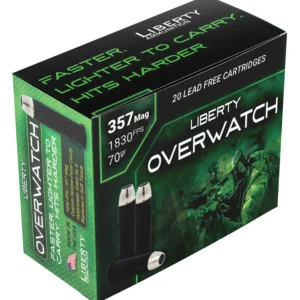 Liberty Ammunition LAOW357701830 OverWatch  357Mag 70gr Open Cavity Design 20 Per Box/50 Case