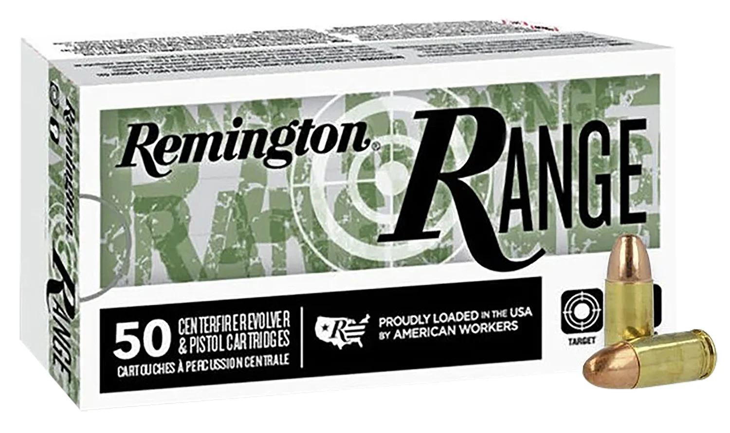 Remington Ammunition R27780 Range 9mmLuger 124gr Full Metal Jacket 50 Per Box/20 Case