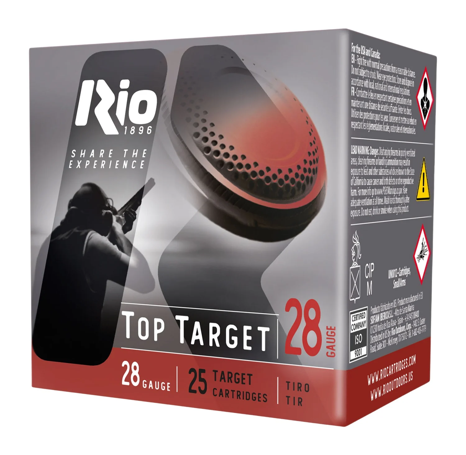 Rio Ammunition RC289 Top Target 28 Gauge 2.75" 3/4 oz 9 Shot 25 Per Box/ 10 Case