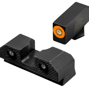 XS Sights GLR201P6N R3D 2.0 Night Sights fits Glock  Black | Green Tritium Orange Outline Front Sight Green Tritium  Rear Sight