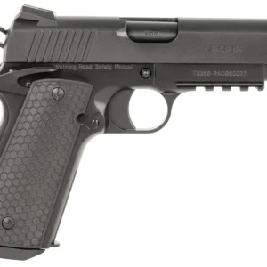 Girsan 392075 MC1911 C Untouchable Compact Frame 9mm Luger 9+1 4.40" Black Steel Barrel, Black Serrated Steel Slide & Frame w/Beavertail & Picatinny Rail, Black Polymer Grip