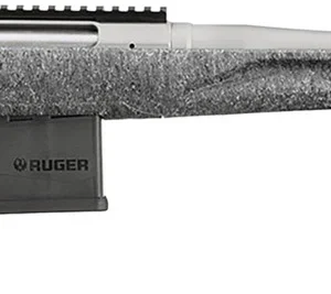 Ruger 46908 American II Full Size 204 Ruger 10+1 20" Gun Metal Gray Cerakote Spiral Fluted Threaded Barrel & Alloy Steel Receiver w/Picatinny Rail, Gray Splatter Adj LOP Synthetic Stock