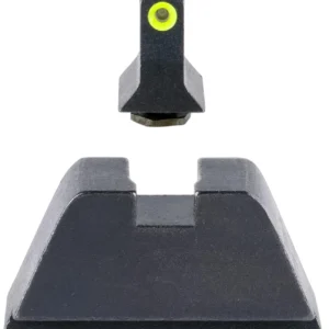 Trijicon GL201C601139 Suppressor/Optic Height Sights  Green/Tritium Yellow Outline Front Sight-Black/Blank Rear Sight Glock 17/17L/19/22 Standard Frame