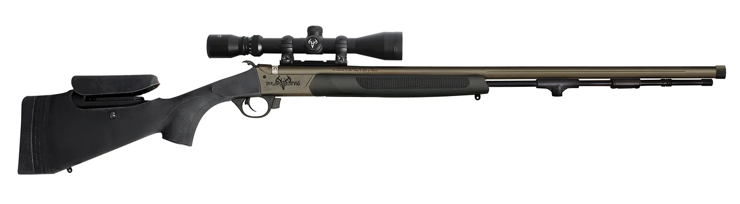 Traditions R53-74660450 Pursuit XT Pro w/Scope 50 Cal Tungsten Cerakote 26" Fluted/Threaded w/VAPR Twist Barrel, Black Adj Cheek Piece & LOP Synthetic Stock, 3.5-10x44mm Duplex