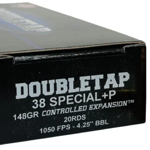 DoubleTap Ammunition 38SP148CE   38Special 148gr Controlled Expansion JHP 20 Per Box/50 Case