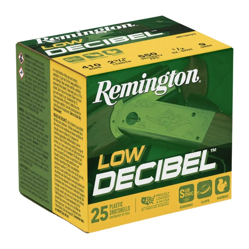 Remington Ammunition R20740 Low Decibel 410Gauge 2.50" 9Shot 25 Per Box/10 Case