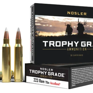 Nosler 61036 Match Grade  223Rem 70gr Soft Point 20 Per Box/20 Case