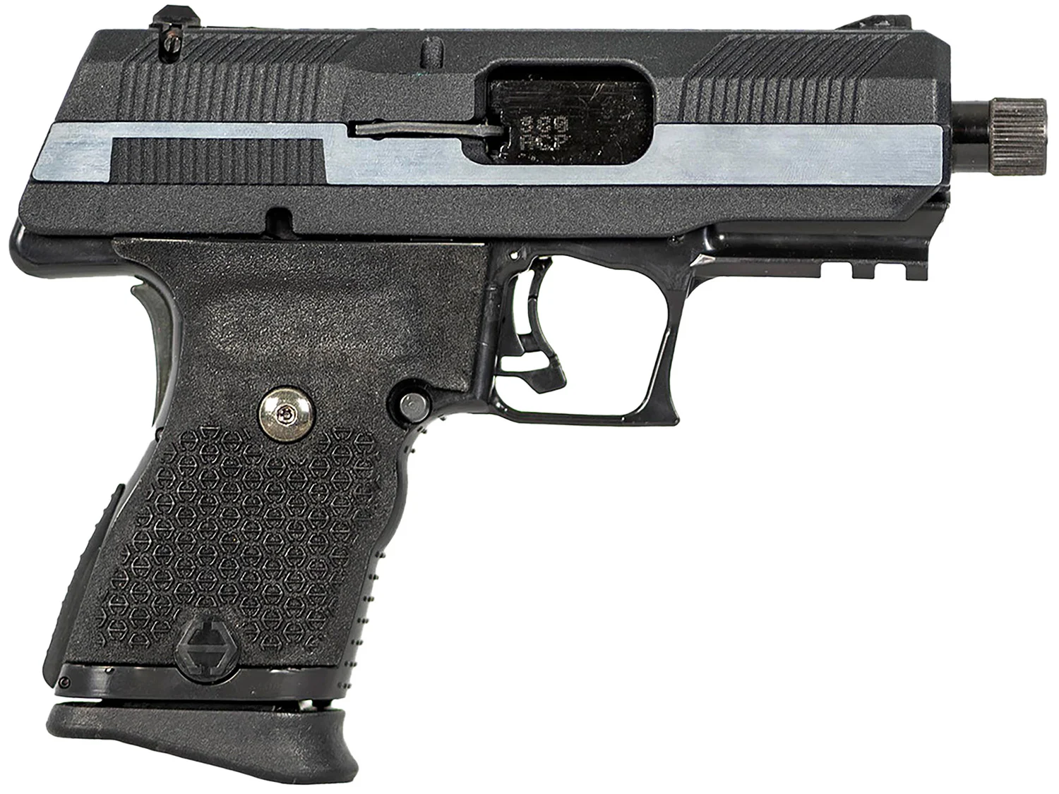 Hi-Point YC380CFRDCT YC380 w/Red Dot 380 ACP 10+1 3.93" Black Threaded Barrel, Black/Chrome Serrated Steel Slide, Black Polymer Frame w/Picatinny Rail, Black Plastic Grip, Crimson Trace Red Dot