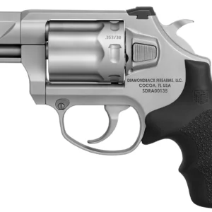 Diamondback DB0700S711 SDR  Small 357 Mag/38 Special +P 6 Shot 2" Glass Bead Stainless Steel Barrel, Cylinder & Frame, Black Hogue Rubber Grip, Exposed Hammer
