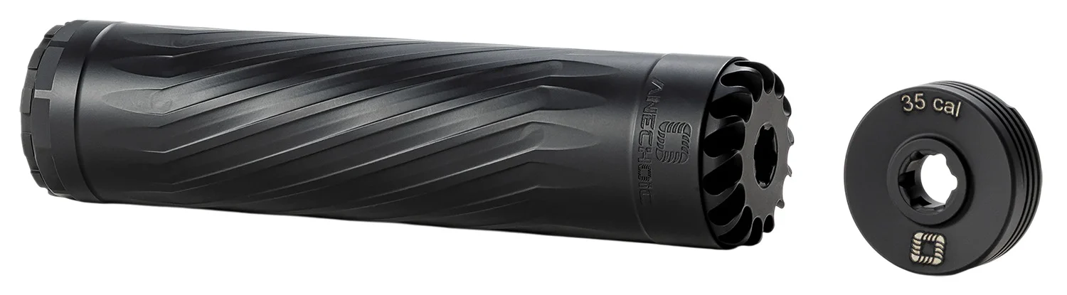 Anechoic X35B Anechox 35 35Cal/338Lapua/338/35Magnums Black Stainless Steel/Titanium 1 3/8"x24 w/ 1/2"x28 DTA