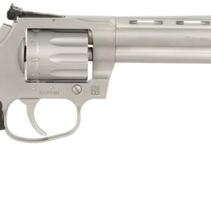 Colt Mfg KCOBRA22SM6RFO King Cobra Target 22 LR 6 Shot 6" Matte Stainless Steel Vent Rib Barrel, Matte Stainless Stainless Steel Frame & Cylinder, Black Hogue Overmolded Grip, Exposed Hammer