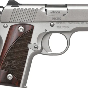 Kimber Mfg.,inc 3300207 Micro Stainless Rosewood NS 380 ACP 7+1 2.75" Stainless Steel Slide Satin Silver Smooth/Checkered Rosewood Grip